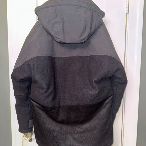 J.Crew Jacket Mens Medium Black Hooded PrimaLoft Corduroy Wool Panels NWT - Picture 2 of 16